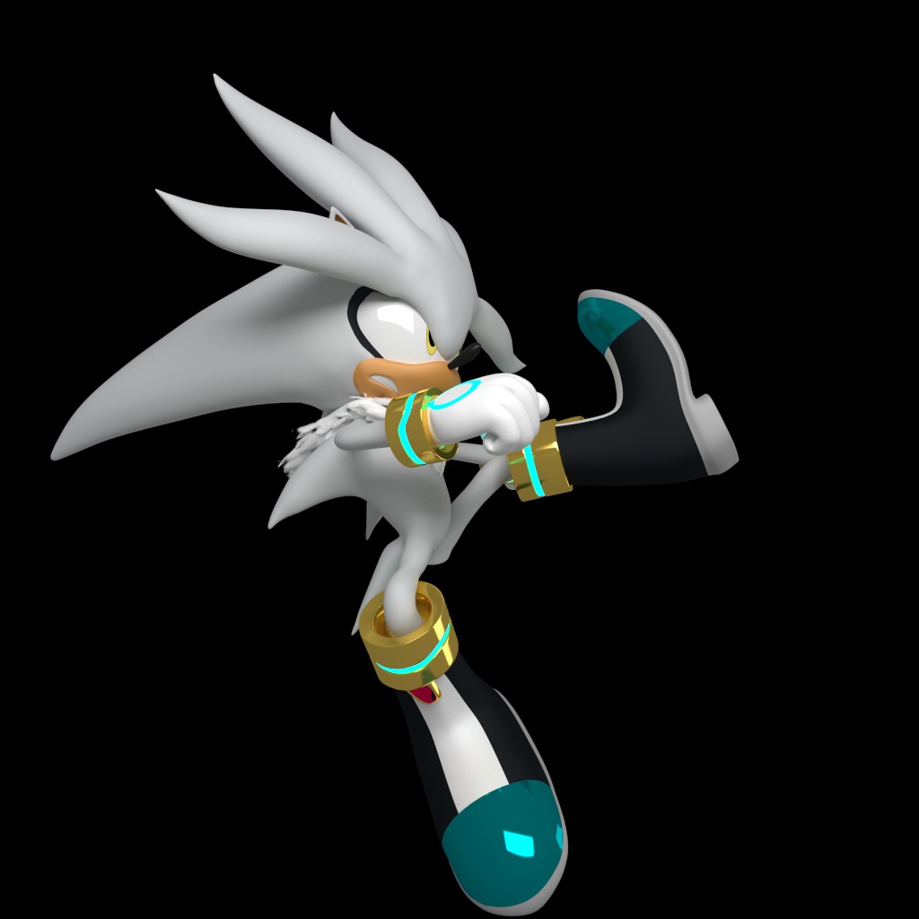 Silver the Hedgehog + Complete Rig CYCLES Version preview image 1
